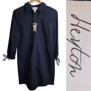 🆕️ Heyton Tie Cuff Shirt Dress in Navy Blue
